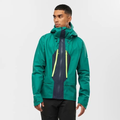 Green Salomon Outpeak GTX 3L Waterproof Men's Shell Jackets | IE KH2451